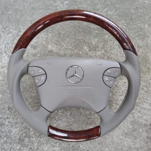 ⭐ Mercedes Wood Steering wheel Leather Mahogany W208 W210 W463