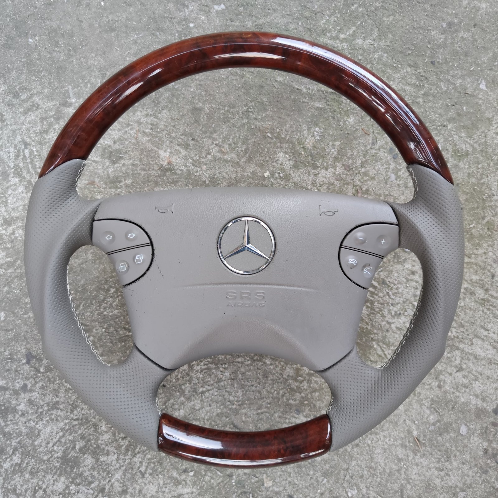 ⭐ Mercedes Wood Steering wheel Leather Mahogany W208 W210 W463