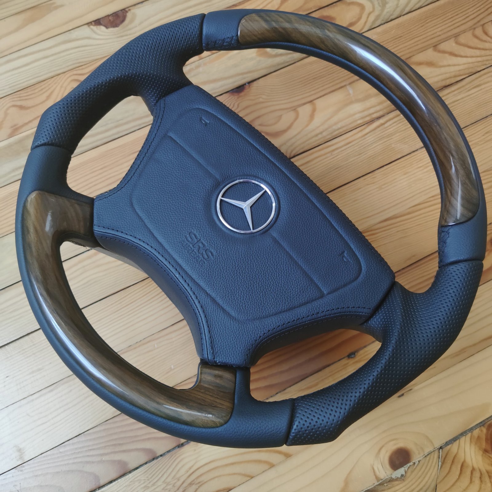 ⭐ Mercedes Victor DB3 Style Dark Wood Steering wheel W124 W202 R129 W210 W140 - Image 2