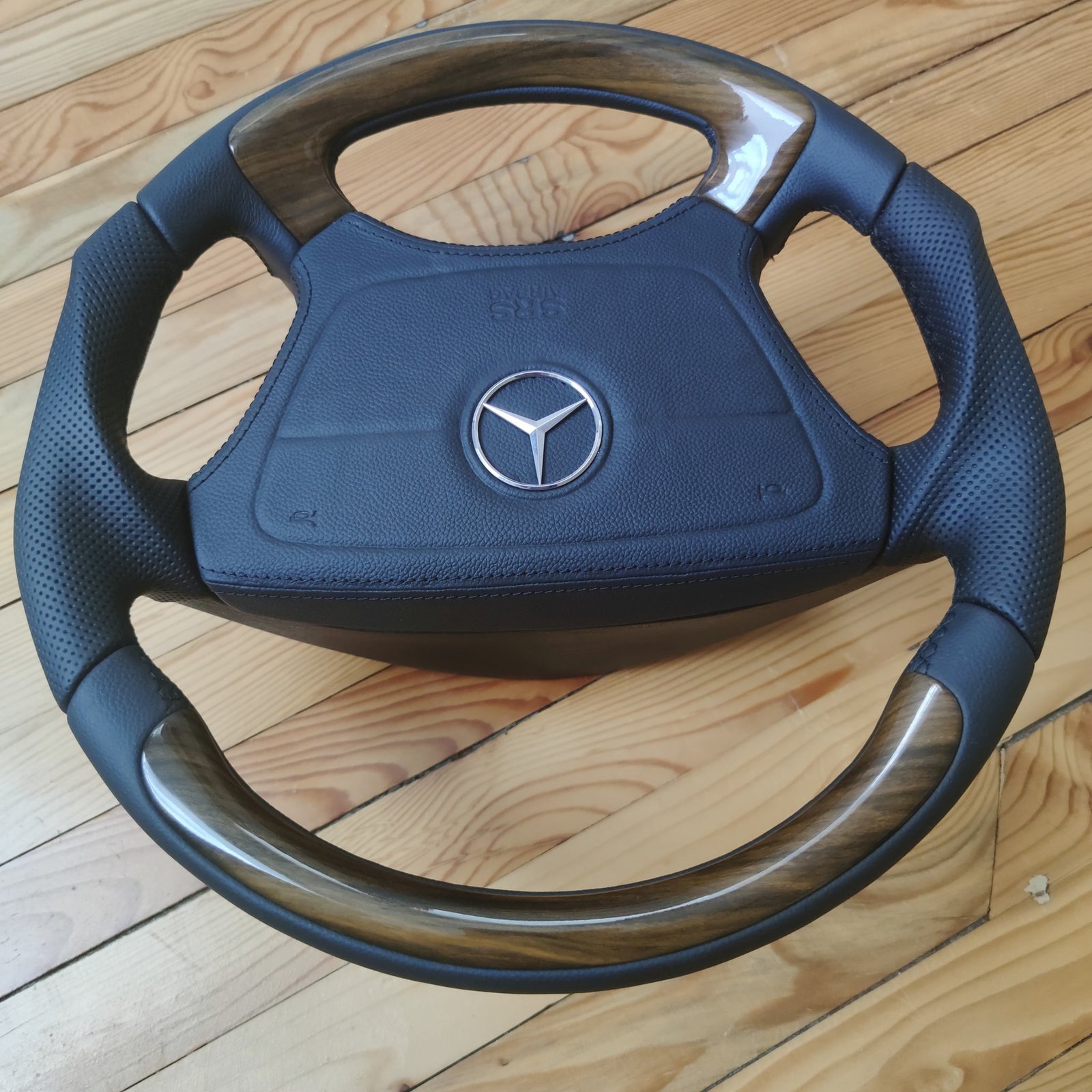 ⭐ Mercedes Victor DB3 Style Dark Wood Steering wheel W124 W202 R129 W210 W140 - Image 4