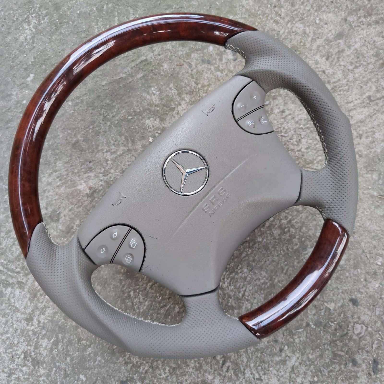 ⭐ Mercedes Wood Steering wheel Leather Mahogany W208 W210 W463 - Image 2