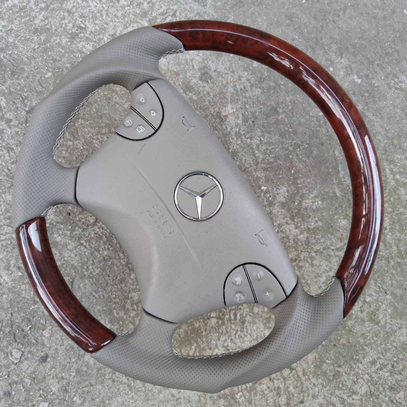 ⭐ Mercedes Wood Steering wheel Leather Mahogany W208 W210 W463 - Image 3