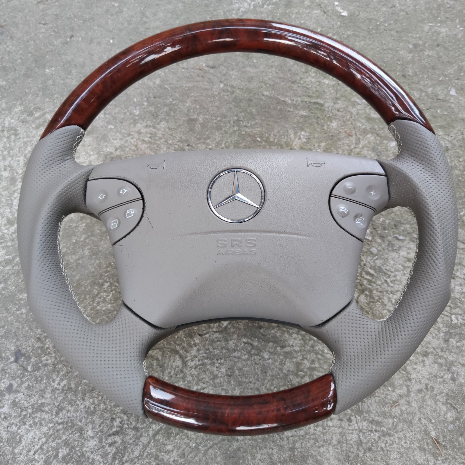 ⭐ Mercedes Wood Steering wheel Leather Mahogany W208 W210 W463 - Image 4