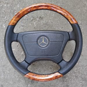 ⭐ Mercedes Leather Wood Mahogany Steering wheel W124 W202 R129 W210 W140