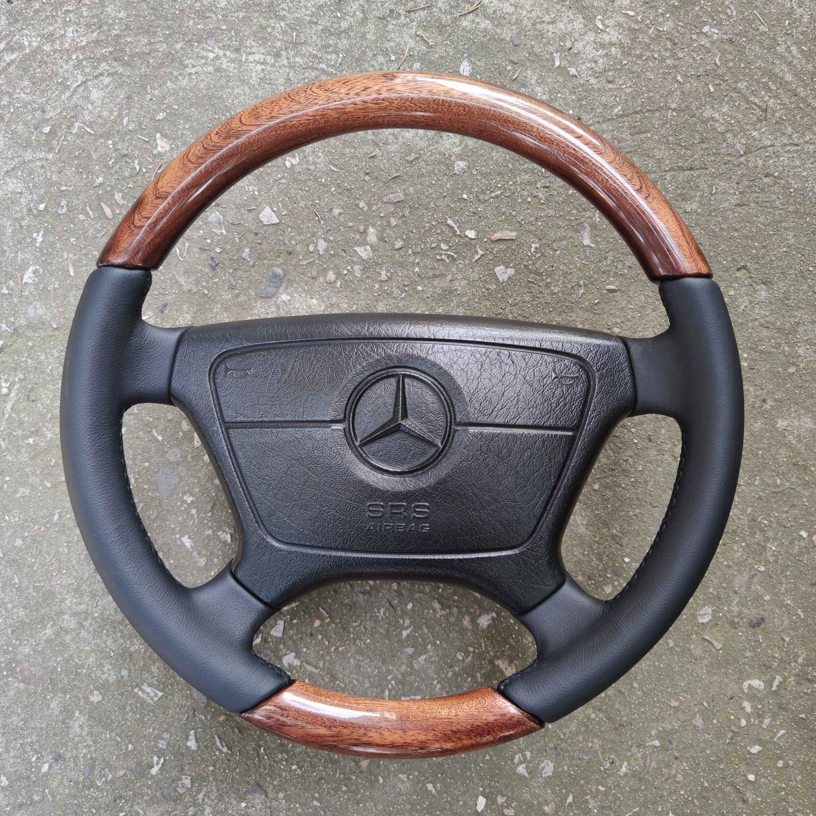⭐ Mercedes Leather Wood Mahogany Steering wheel W124 W202 R129 W210 W140