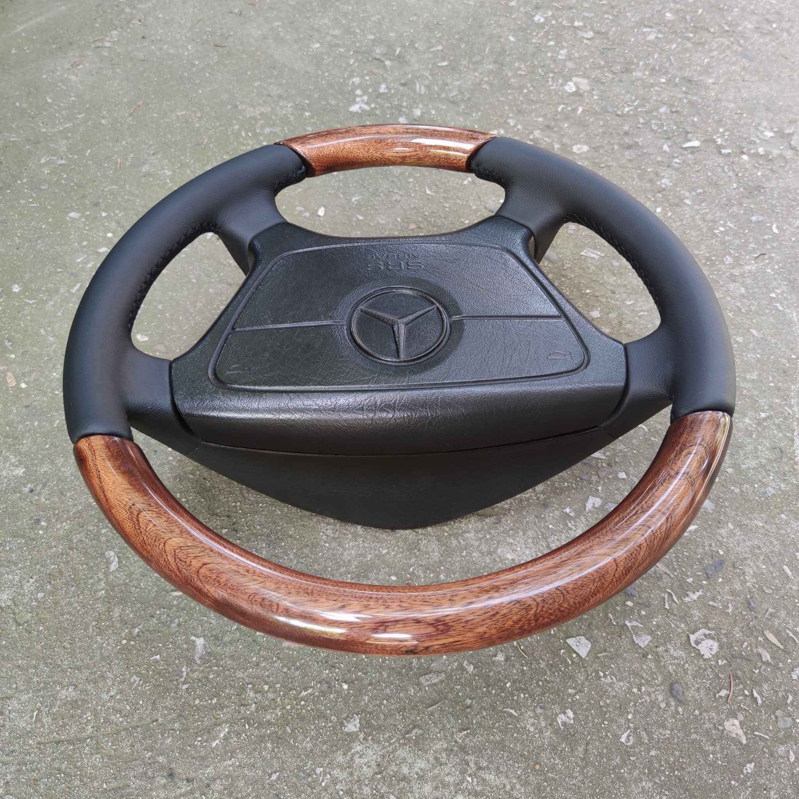 ⭐ Mercedes Leather Wood Mahogany Steering wheel W124 W202 R129 W210 W140 - Image 5