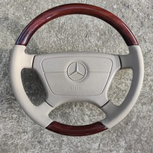 Mercedes R129 W124 W202 W210 W140 Bright Leather, Wood Steering wheel
