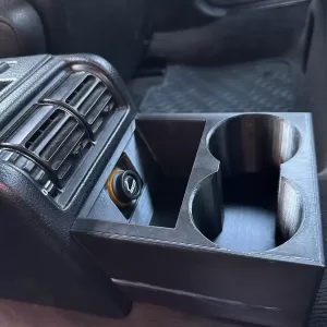 BMW e34, e32 Dual Cup Holder Rear Storage + Lighter socket